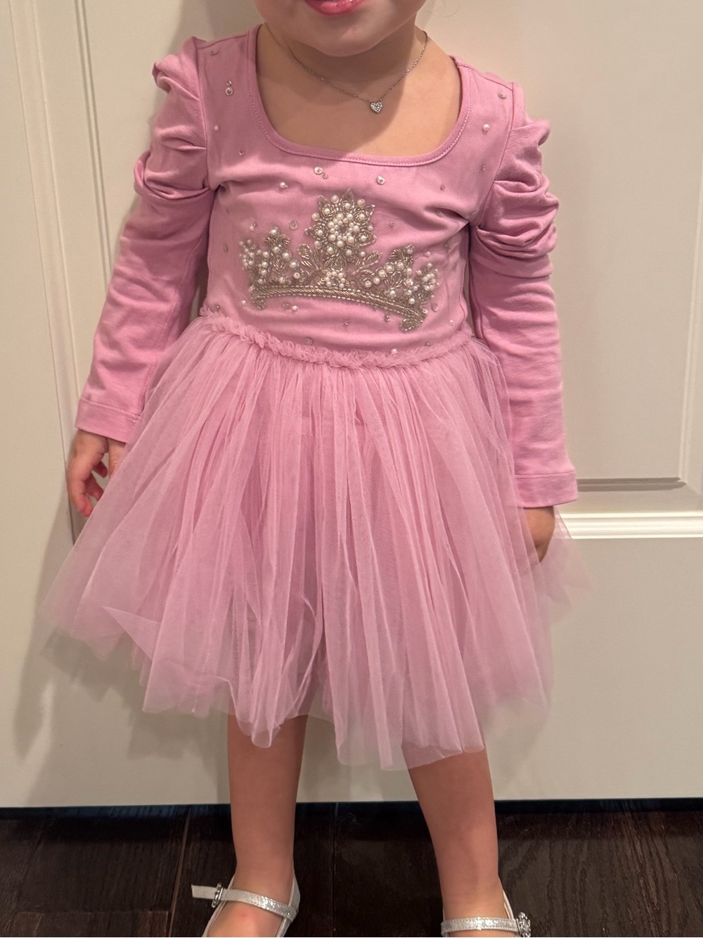 Ooh! La, La! Couture Pink Pearl Crown Tulle Dance Dress